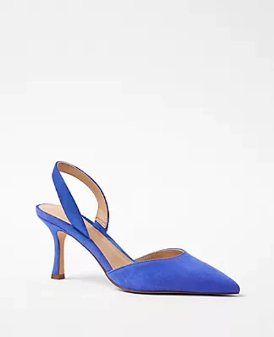 Ann Taylor Kerry Suede Pumps In Dazzling Blue