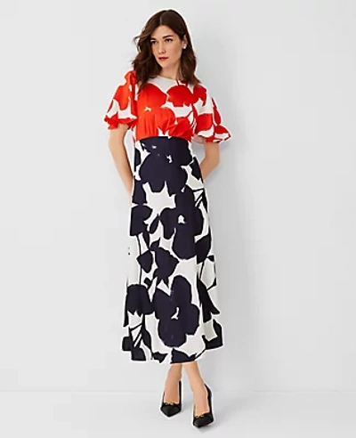ann taylor mixed floral flare dress Ann Taylor Mixed Floral Flare Dress In Grenadine Punch