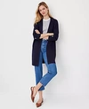 Ann Taylor Sweater Trench Jacket In Night Sky
