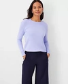 Ann Taylor Button Cuff Sweater In Cool Lilac