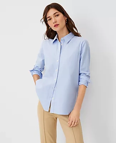 Ann Taylor Relaxed Perfect Shirt In Light Blue Melange