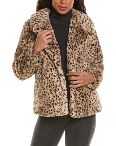 Jaclyn Smith Plush Jacket In Brown