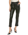 Elan Faux Leather Paper Bag Waist Pants In Black