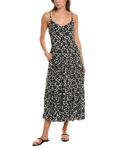 Kate Spade Women's Floral Tiered Midi Cover-up Dress In Black
