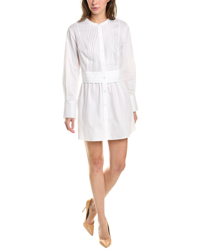 Donna Karan Pleated Shirt In White
