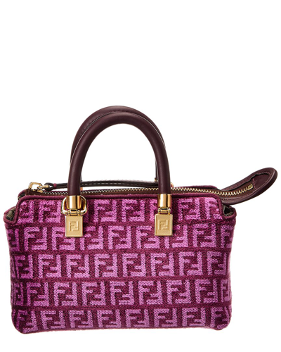 Fendi By The Way Mini Tapestry & Leather Shoulder Bag In Pink