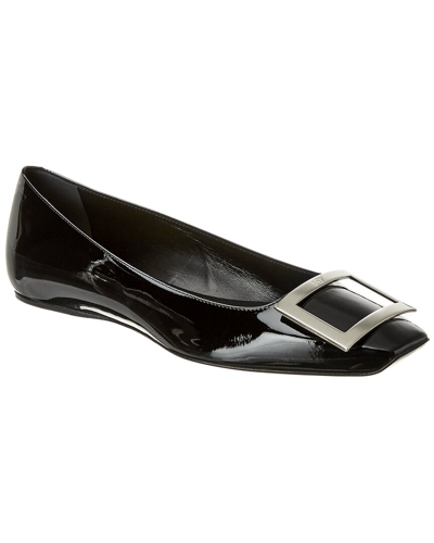 Roger Vivier Trompette Ballerinas By In Patent Leather With Buckle In Black