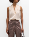 Kobi Halperin Mila Silk-stretch Sleeveless Top In Canvas