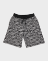 Dolce & Gabbana Boy's Logo-print Cotton Jogging Shorts In Multiprint