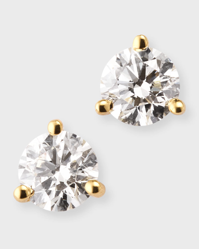 Neiman Marcus Diamonds 18k Gold Martini Diamond Stud Earrings In Metallic