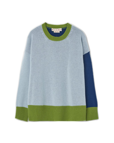 Marni Colour-block Panelled Jumper In Blue