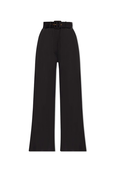 Zimmermann Tuck Silk Trousers In Black