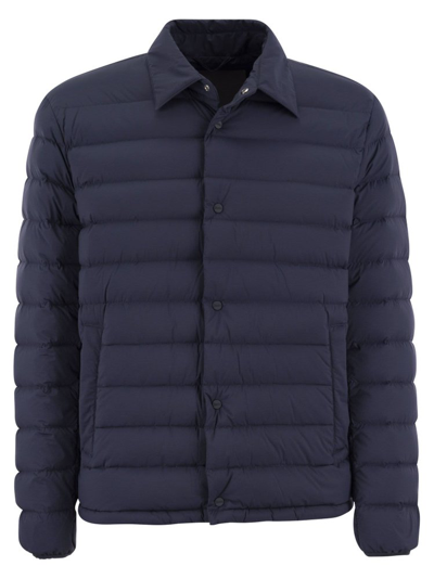 Herno Quilted Padded Button In Navy