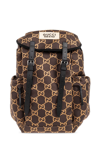 Gucci Large Gg Backpack In Brown