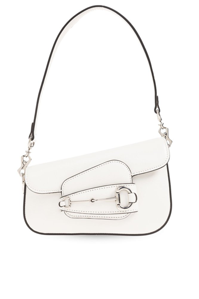 Gucci White Horsebit 1955 Leather Shoulder Bag