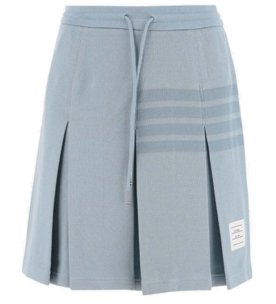 Thom Browne Drawstring Pleated Skirt In Blue