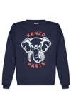 Kenzo Womens Midnight Blue Elephant Graphic-print Cotton Sweatshirt In Dark Blue