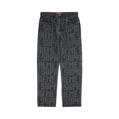 Pre-owned Supreme Needle Punch Regular Jean 'washed Black'