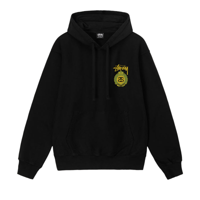 Pre-owned Stussy Crown Wreath Pigment Dyed Hoodie 'black'