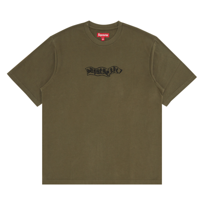 Pre-owned Supreme Banner Short-sleeve Top 'olive' In Green
