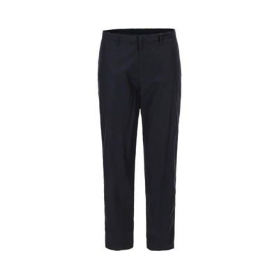 Armani Exchange Logo-patch Cotton Chinos In Black