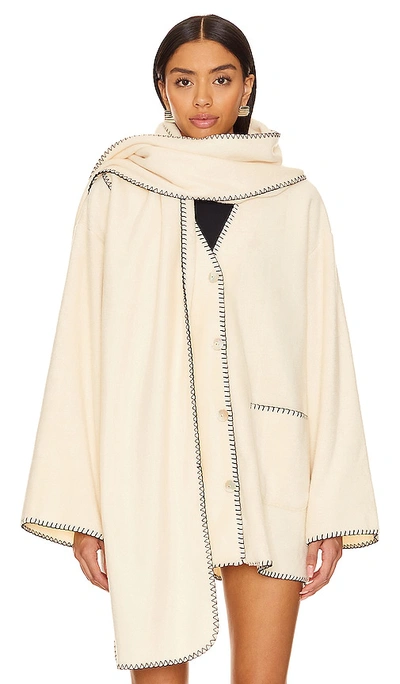 Donni Polar Fleece Stitch Scarf In 古铜色印花