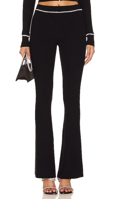 Lovers & Friends Dani Knit Embellished Trouser In Black