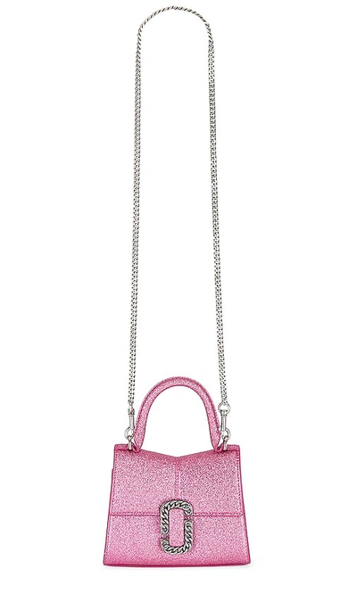 Marc Jacobs The Galactic Glitter St. Marc Mini Top Handle Bag In 口红粉