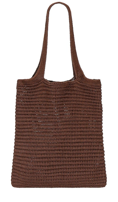 Onia Linen Knit Tote In 黑色