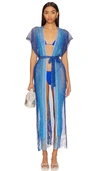Luli Fama Ocean Queen Long Caftan In 蓝色