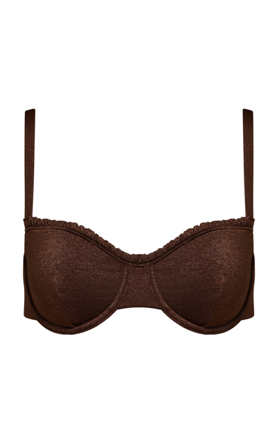 Onia Marilyn Gathered Balconette Bikini Top In Brown