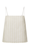 Onia Cabana Square Neck Linen-blend Tank Top In Tan