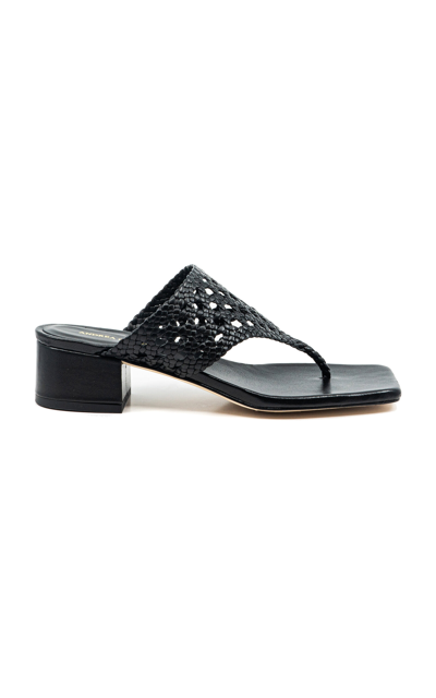 ANDREA GOMEZ BRENDA WOVEN LEATHER SANDALS