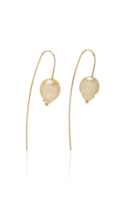 White/space Nova 14k Yellow Gold Baroque Pearl Earrings