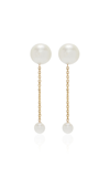 WHITE/SPACE BABY 14K YELLOW GOLD PEARL EARRINGS