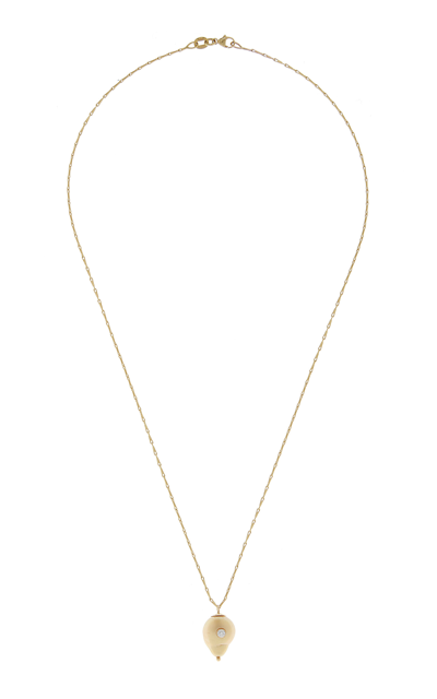 White/space Kenna 14k Yellow Gold Pearl; Diamond Pendant Necklace