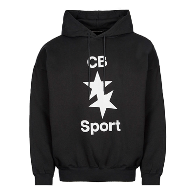 Cole Buxton Mens Vintage Black Sport Logo-print Cotton-jersey Hoody