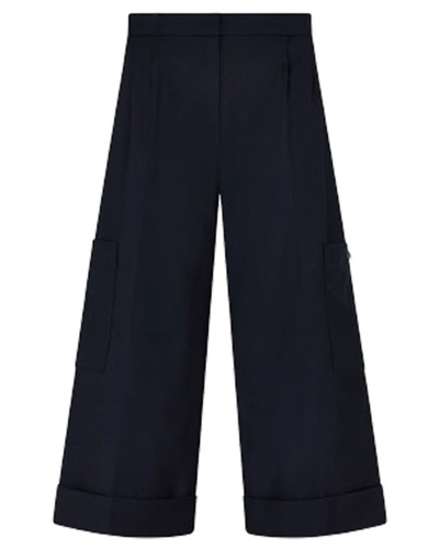 Serena Bute Wool Cargo Trouser - Navy In Black