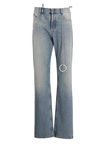 Attico The  Belted Jeans In Blue