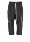Rick Owens Zip-pocket Drawstring Trousers In Black