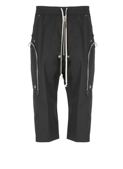 Rick Owens Zip-pocket Drawstring Trousers In Black