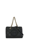 TORY BURCH BLACK SMOOTH LEATHER HAND BAG