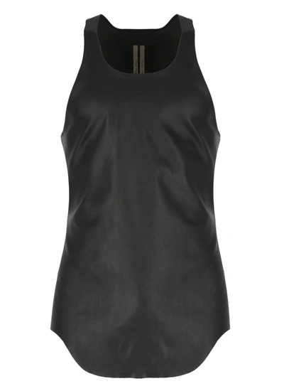 Rick Owens Leather Top In Black