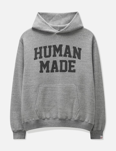 Human Made Logo Printed Hoodie In Grey