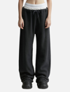 Alexander Wang T T By Alexander Wang Wide Leg Logo Elastic Jogging In Black