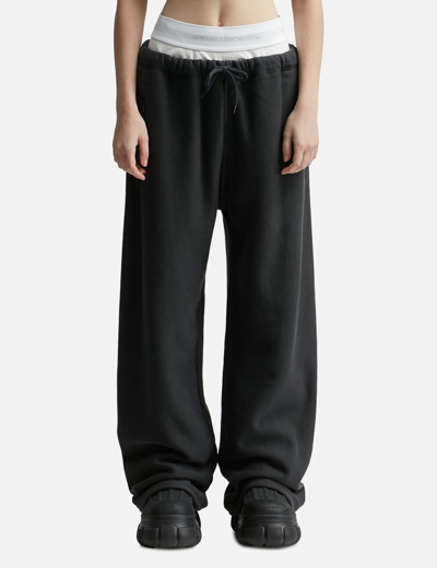 Alexander Wang T Black Wide-leg Sweatpants