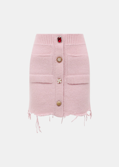 Vetements Pink Fancy Button Skirt