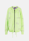 We11 Done Terry-cloth Zip-up Hoodie In Lime