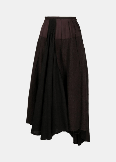 Ziggy Chen Brown Asymmetric Long Skirt