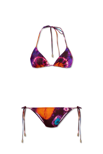 Zimmermann Womens Tie Dye Multi Acadian Tie-dye Triangle Bikini Set